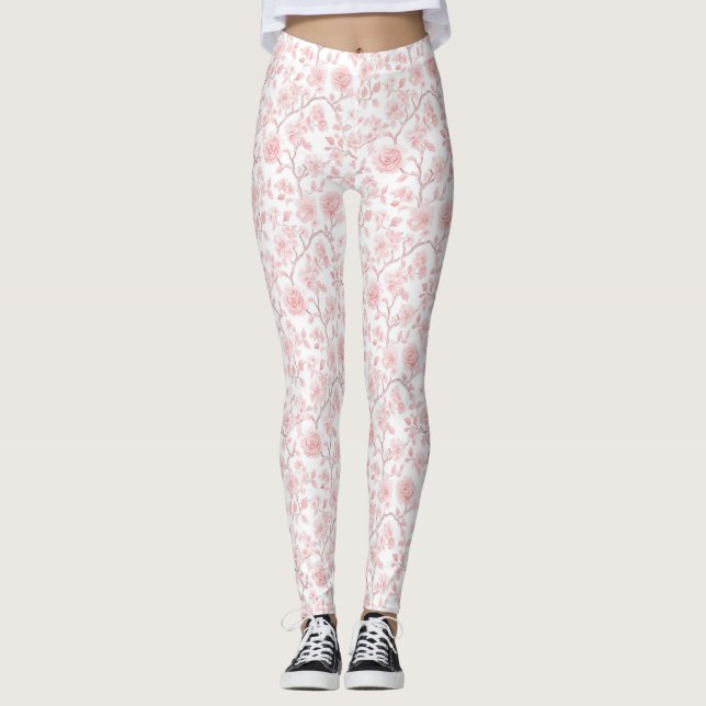 Leggings De jolies roses roses florales (Devant)