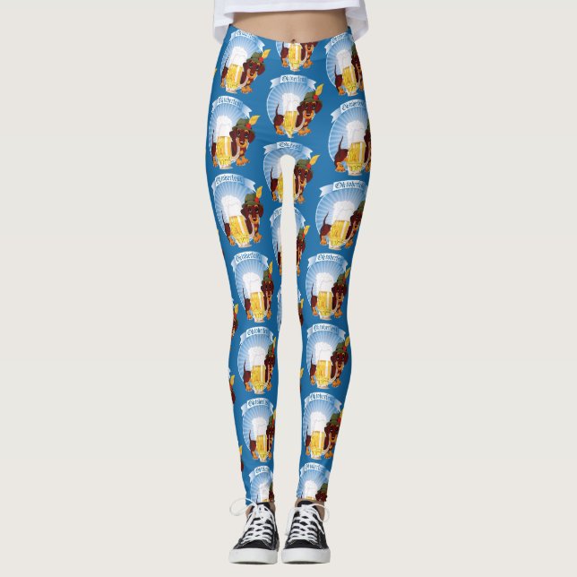 Leggings de la bière et du chien de la fête de la  (Devant)