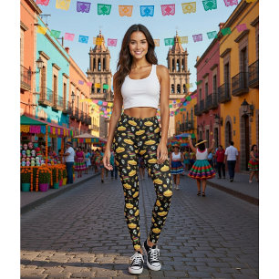 Leggings de la Fête Mexicaine & Día de Muertos