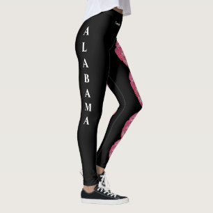 Leggings de la fleur d'état de l'Alabama noir