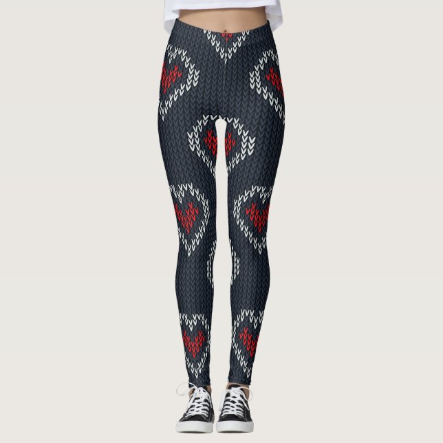 Leggings de la Marine du Coeur Rouge (Devant)