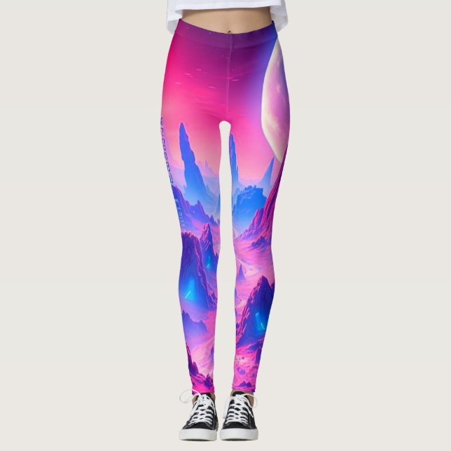 Leggings de la planète Alien de néon | Sport (Devant)
