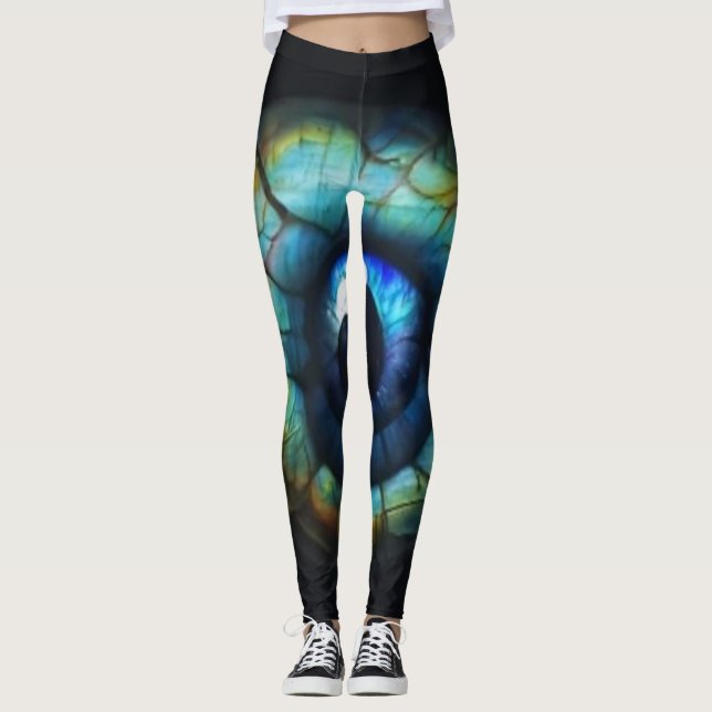 Leggings de l'oeil du dragon bleu (Devant)