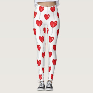leggings de lollipop à coeur rouge