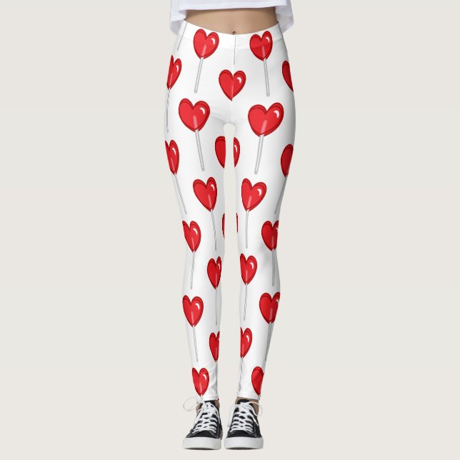 leggings de lollipop à coeur rouge (Devant)