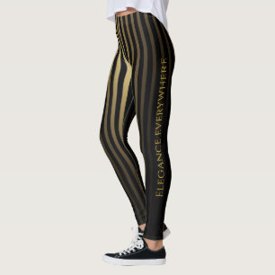 Leggings de luxe Black & Gold Stripes - Elégance