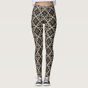 Leggings de luxe Gold et Black Snowflake