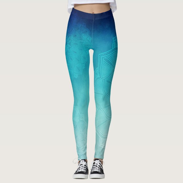 Leggings de Mandala bleu (Devant)