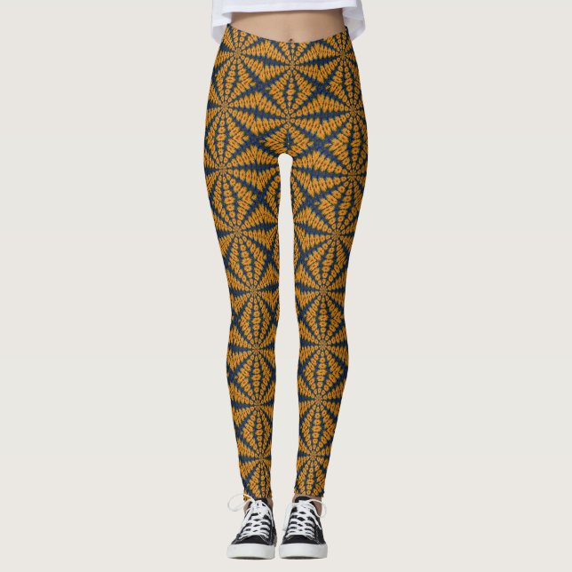 Leggings de marguerite africaine orange (Devant)