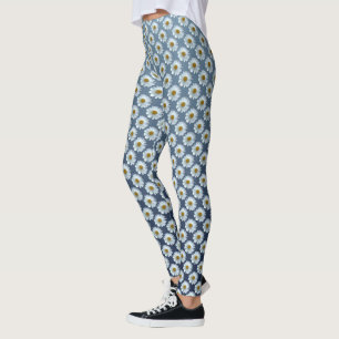 Leggings de marguerite Blanc Fleur sauvage de marg