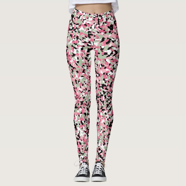 Leggings de Micro Camo rose et vert (Devant)
