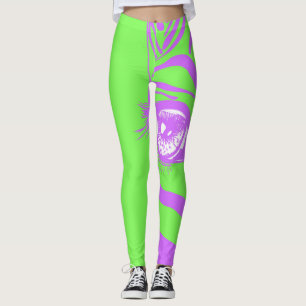 Leggings de mode à motif zèbre néon