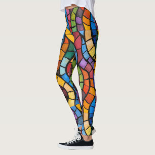 Leggings de mode en mosaïque de verre