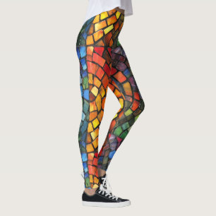 Leggings de mode en mosaïque de verre