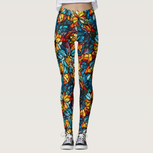 Leggings de mode en mosaïque de verre