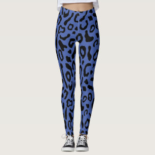 Leggings de mode féminine Poster de animal bleue