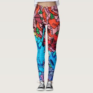 Leggings de mur de briques d'art de rue de graffit