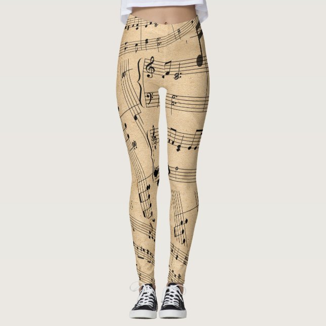 Leggings de musique de feuille (Devant)