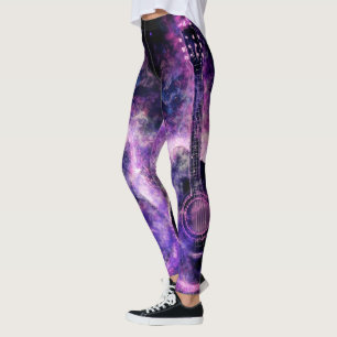 Leggings de musique guitare violet