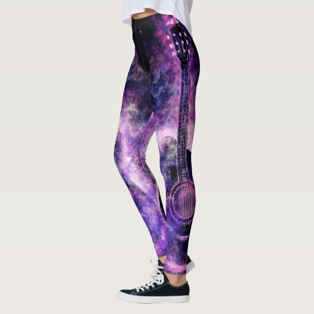 Leggings de musique guitare violet (Gauche)