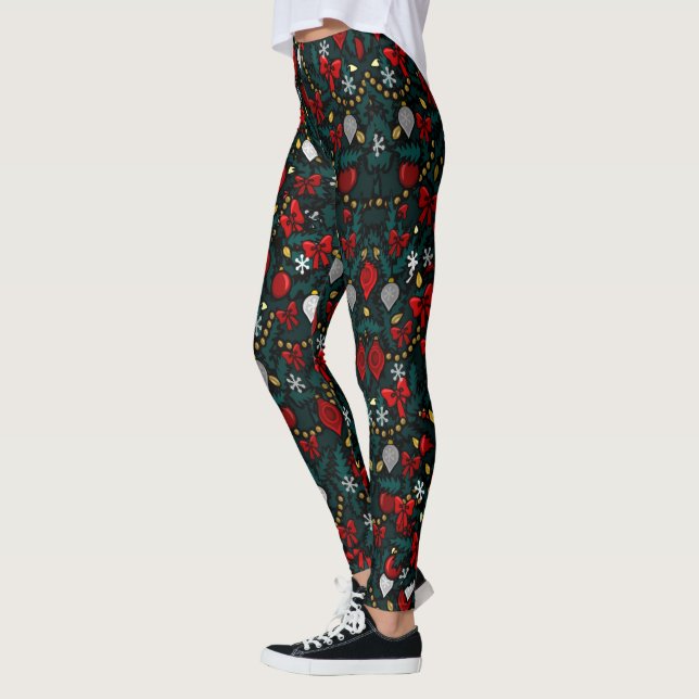 Leggings de Noël Costume d'arbre de Noël Pantalons (Gauche)