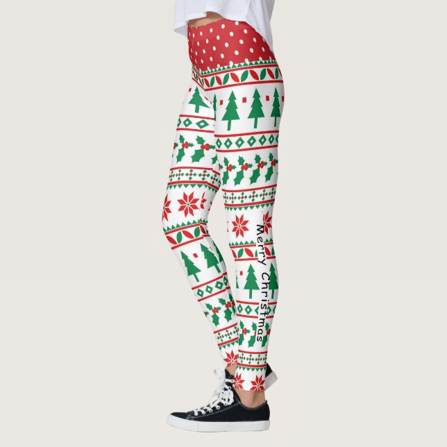 Leggings de Noël Festif personnalisés (Gauche)