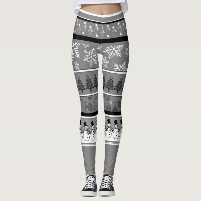 Leggings de Noël gris (Devant)