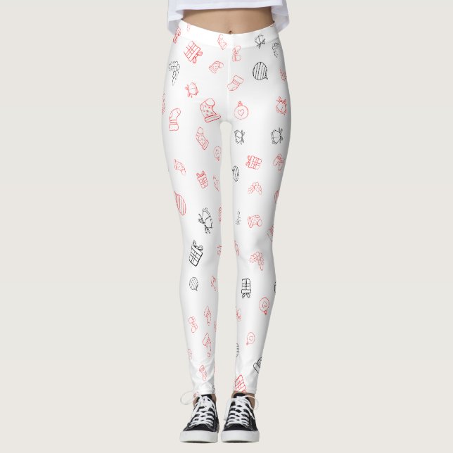 Leggings de Noël imprimés partout (Devant)