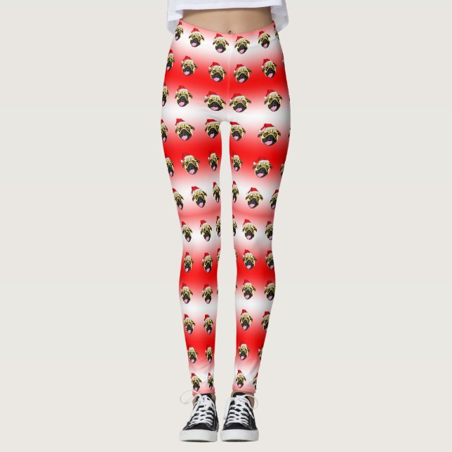Leggings de Noël pour Pug (Devant)
