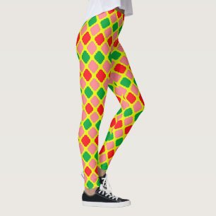 Leggings de Noël Red Green Diamond personnalisés