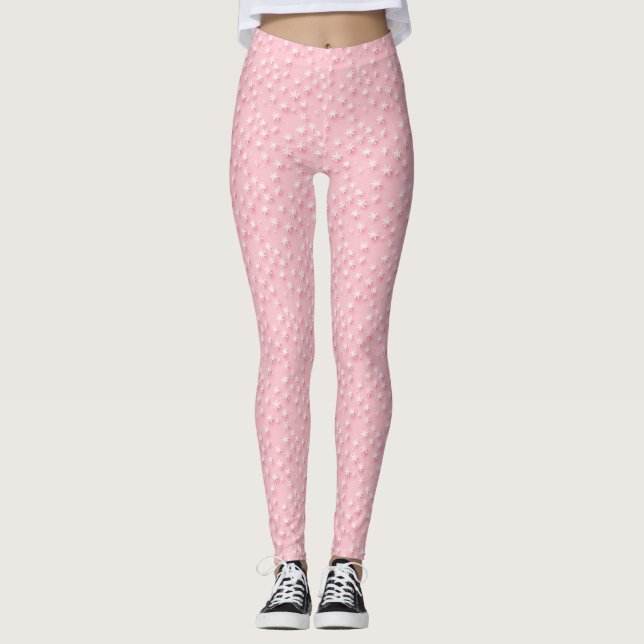 Leggings de Noël roses (Devant)