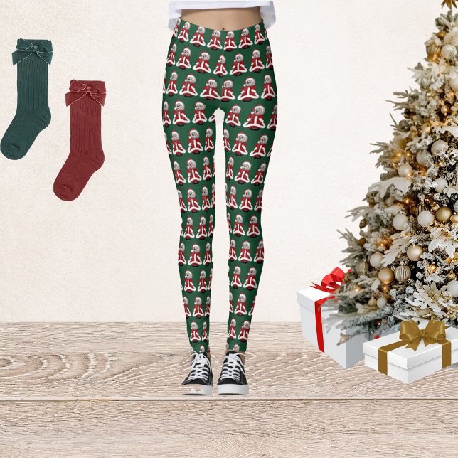Leggings de Noël vert de la souris père Noël (Créateur téléchargé)