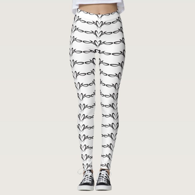 Leggings De noir coeurs Thunder_Cove scrolly (Devant)