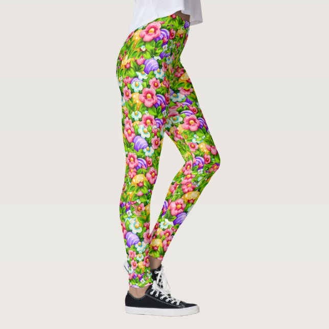 Leggings de Pâques du printemps floral (Droite)