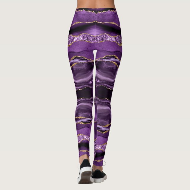 Leggings de Parties scintillant d'or violet (Dos)