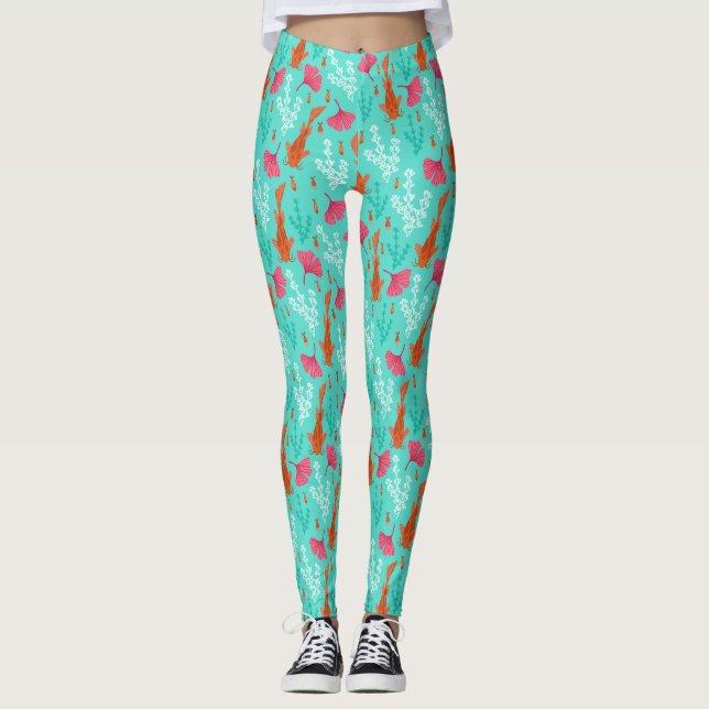 Leggings de poissons de Koi (Devant)