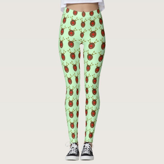 Leggings de rennes de Noël Cyber (Devant)