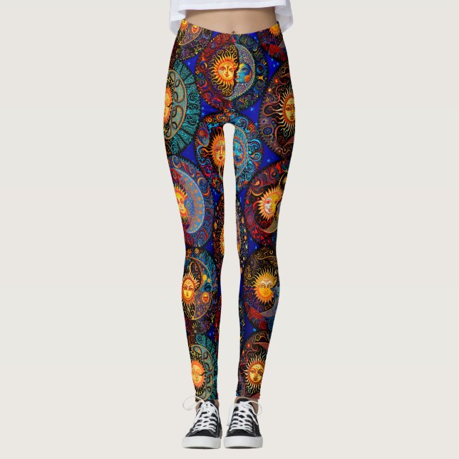 Leggings de rêve cosmique : Leggings de soleil et  (Devant)