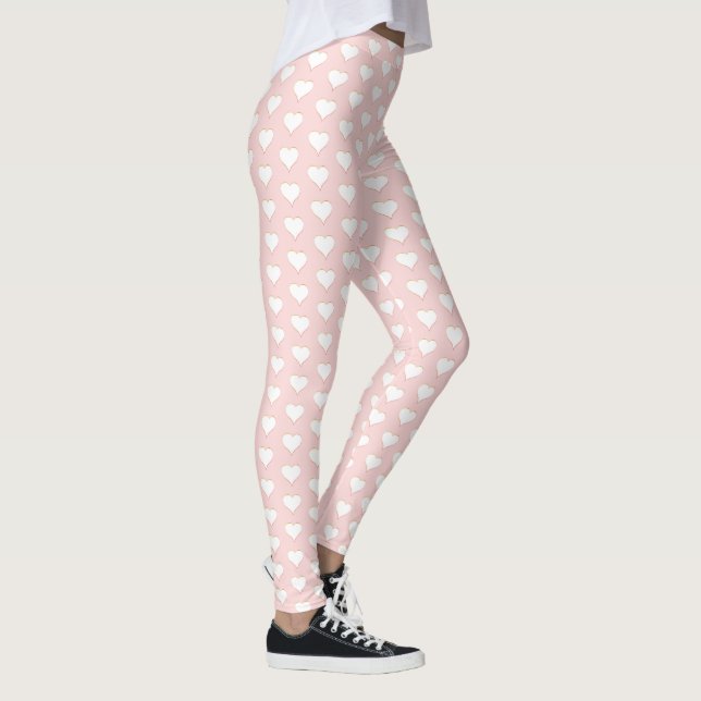 Leggings de Saint Valentin Coeurs roses Leggings (Droite)