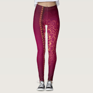 Leggings de style magenta doré
