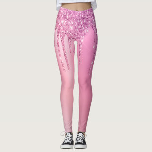 Leggings De superbes gouttes d'or rose rose et de parties s