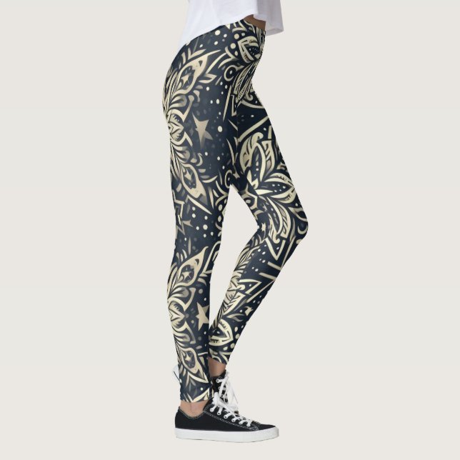 Leggings de symétrie de fleur (Droite)