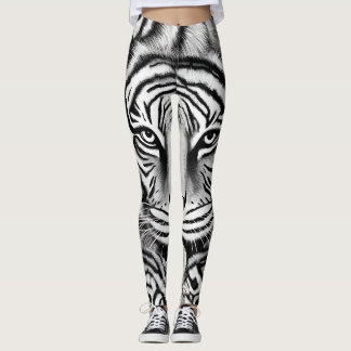 Leggings de tigres noirs et blancs