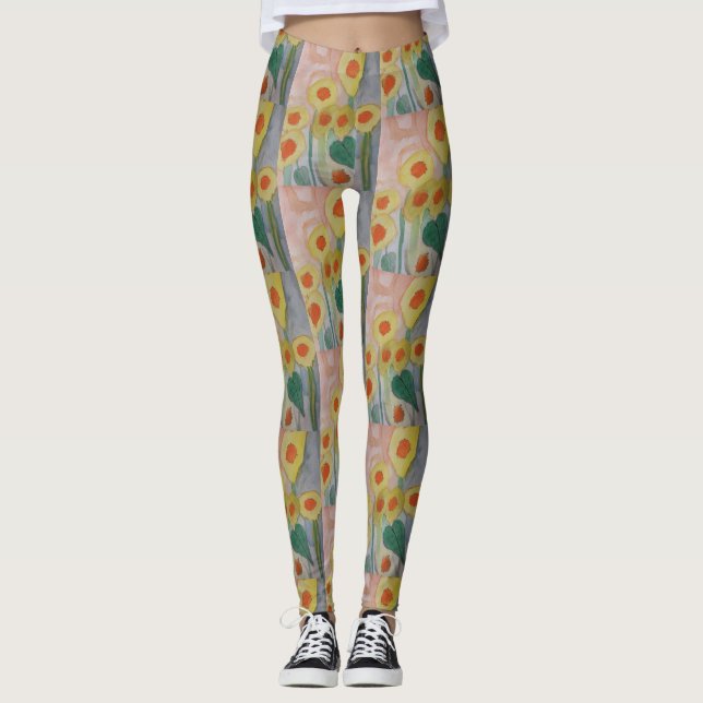Leggings de tournesol Abstraits (Devant)