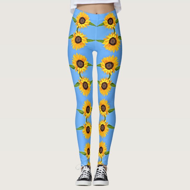 Leggings de tournesol Ciel bleu (Devant)