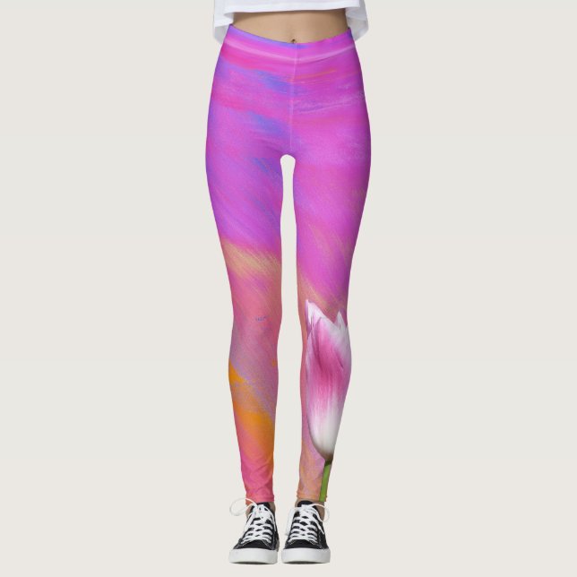 Leggings de tulipe rose violet (Devant)