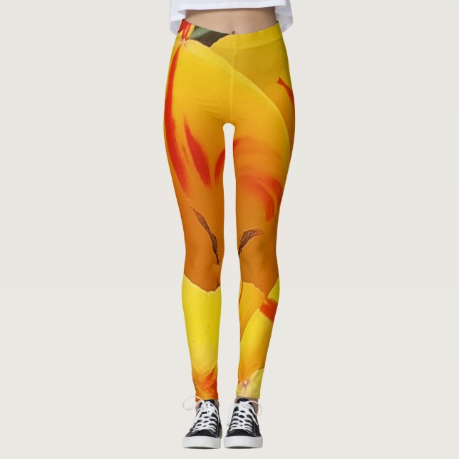 Leggings de tulipes jaunes (Devant)