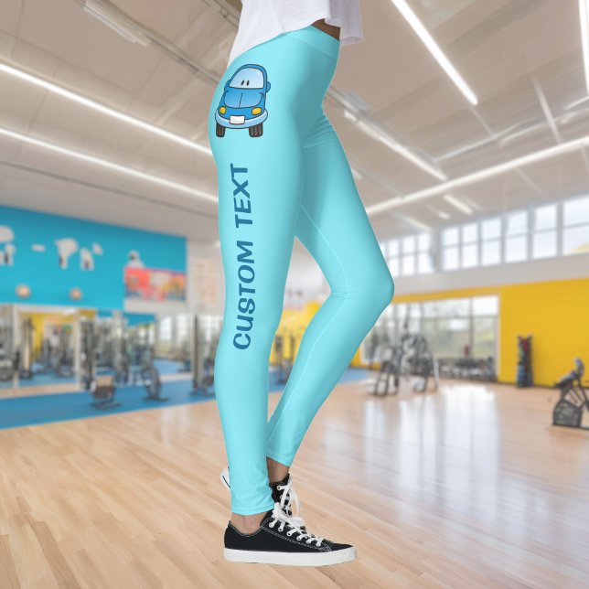 Leggings de voiture de dessin animé bleu (Créateur téléchargé)