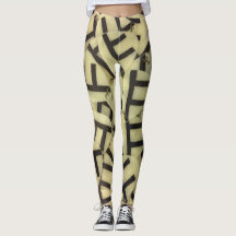 Leggings de yoga abstraits à motif de clé dorée vi