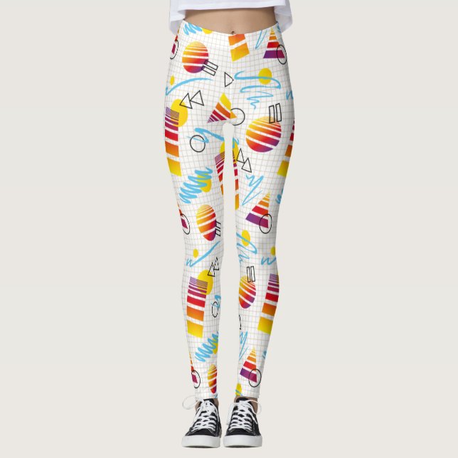 Leggings de yoga de style synthwave vaporwave rétr (Devant)